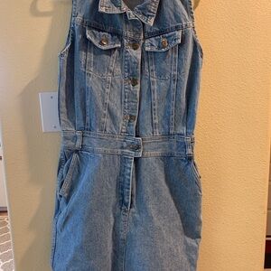 Vintage denim dress with pockets and belt loops size 7